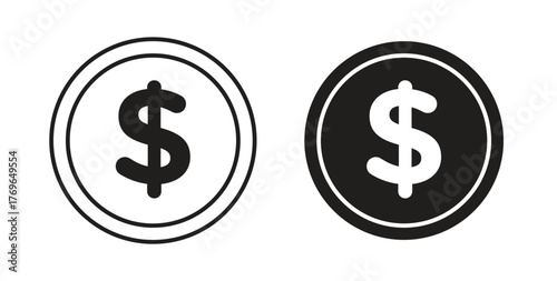 Coin icon simple flat trend modern graphic design abstract logotype