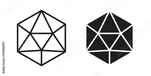 Dice d20 icon simple flat trend modern graphic design abstract logotype