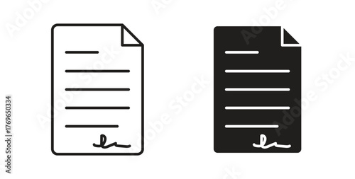 Document signed icon simple flat trend modern graphic design abstract logotype