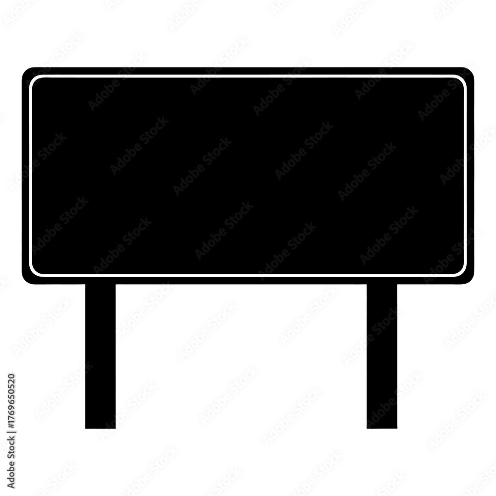 Obraz premium Blank rectangular signboard illustration on white background