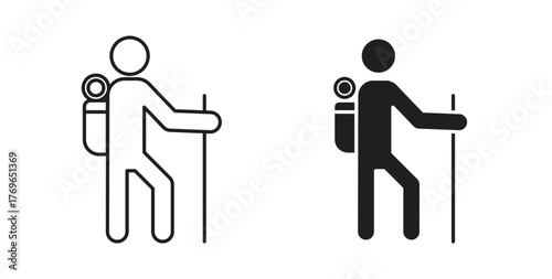 Hiking icon simple flat trend modern graphic design abstract logotype