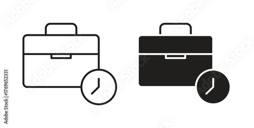 Office time icon simple flat trend modern graphic design abstract logotype