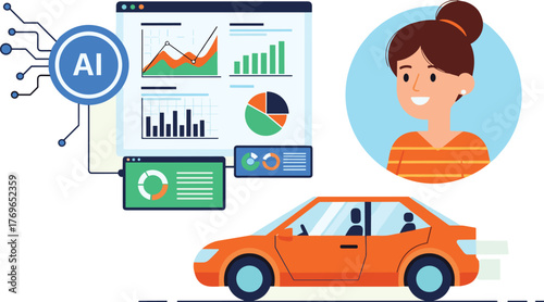 Autonomous Car Navigating with Advanced Artificial Intelligence System, Driven by Data Analytics and Predictive Modeling, Creating Safe and Efficient Transportation Solutions for Modern Commuters, Mod