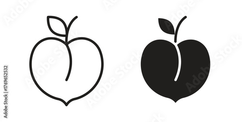 Peach icon simple flat trend modern graphic design abstract logotype