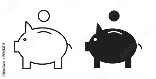 Piggy bank icon simple flat trend modern graphic design abstract logotype