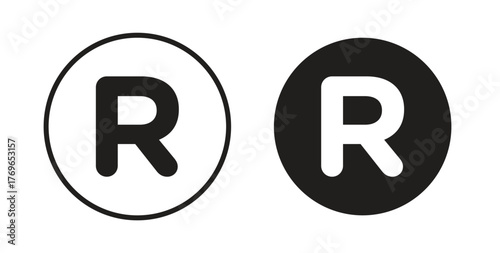 Registered icon simple flat trend modern graphic design abstract logotype