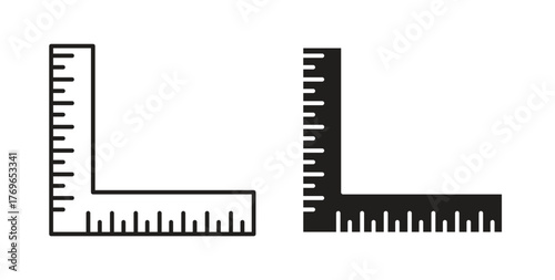 Ruler combined icon simple flat trend modern graphic design abstract logotype