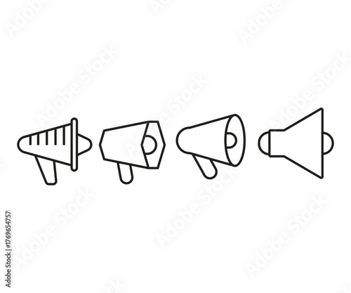megaphone line icon vector illustration