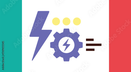 Innovative Energy Solutions Graphic for Modern Technology Presentations: Powering Efficiency and Progress with Sustainable Engineering and Automation Concepts in a Clean, Bright Industrial Setting, Id