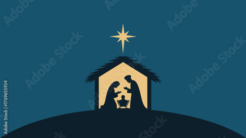 Share the joy of Christmas with this beautiful Nativity scene illustration, perfect for holiday cards, church bulletins, and seasonal promotions