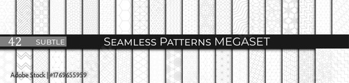 Set of Subtle Grey Geometric Patterns – Minimal Seamless Abstract Backgrounds