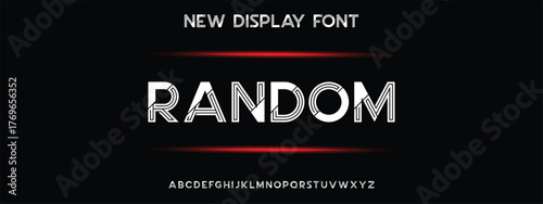 Creative Outline Double line monogram alphabet and tech fonts. Lines font regular uppercase and lowercase. Vector illustration.