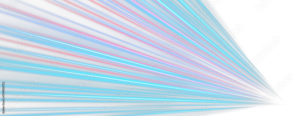 Fototapeta premium Futuristic skyline bathed in electric violet and cyan tones. Hover cars streak across mirrored glass towers. A vision of tomorrow’s luminous metropolis.