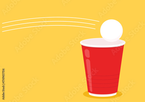 Red beer cup vector. Red plastic cup isolated on white background. Red plastic party cup.