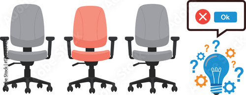 Job Interview Recruitment Process with Vacant Office Chairs in a Corporate Setting Emphasizing Career Opportunities and Business Development with a Modern, Minimalist Design, Ideal for Human Resources