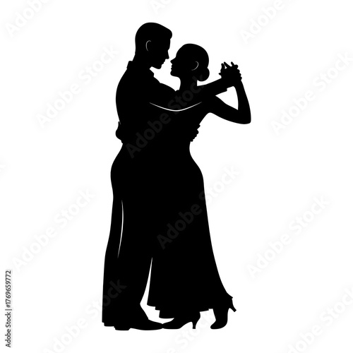 Silhouette of a couple dancing ballroom style
