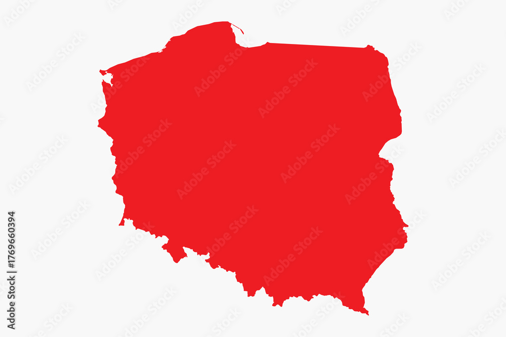 Fototapeta premium Vector graphic artwork suitable for print and web containing flat detailed map of POLAND