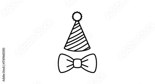 Charming party hat and bow tie vector illustration for festive celebration events