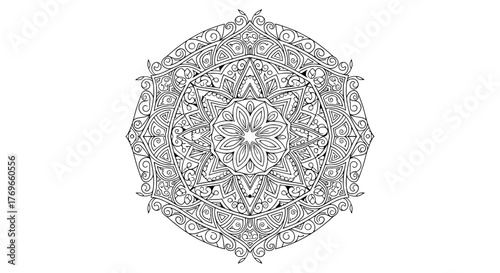 Intricate Mandala Design for Relaxation and Meditation Coloring Page