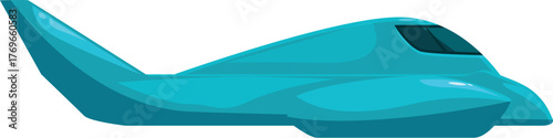 Sleek, futuristic vehicle soaring through the air, representing innovative transportation technology