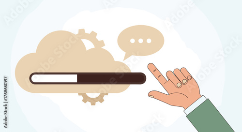 Cloud Computing Data Transfer with Seamless Connectivity and Engagement: Hand Interaction Initiating Online Network Progress,  Digital Transformation for Global Business and Modern Technology, Represe