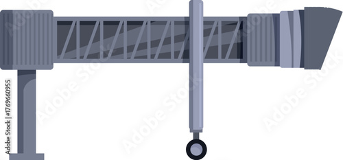 Passenger boarding bridge extending from airport terminal, facilitating safe and convenient access to aircraft
