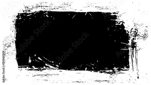 Black ink splash or drop made with brush. Ink splatter. Isolated  illustration
