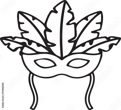 Mask feathered masquerade party costume carnival celebration venetian disguise