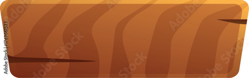 Empty wooden board with wood grain texture and copy space, isolated on white background