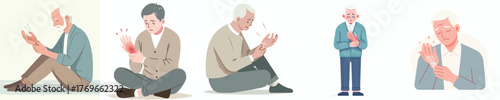 vector of a grandfather with a sprained hand