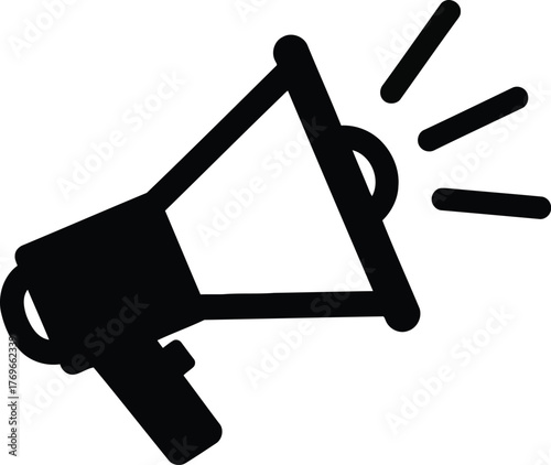 Hand drawn megaphone icon symbolizing announcement promotion news and advertisement communication