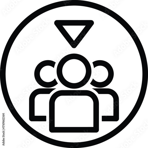 Teamwork symbol icon representing collaboration and collective effort in business and social contexts