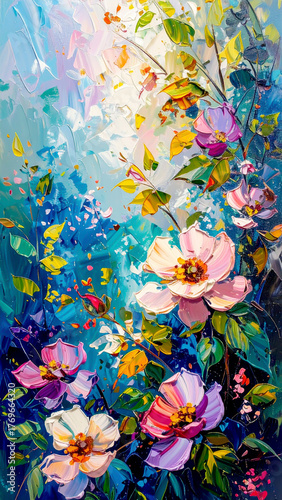 Blumen Vintage Ölgemälde 