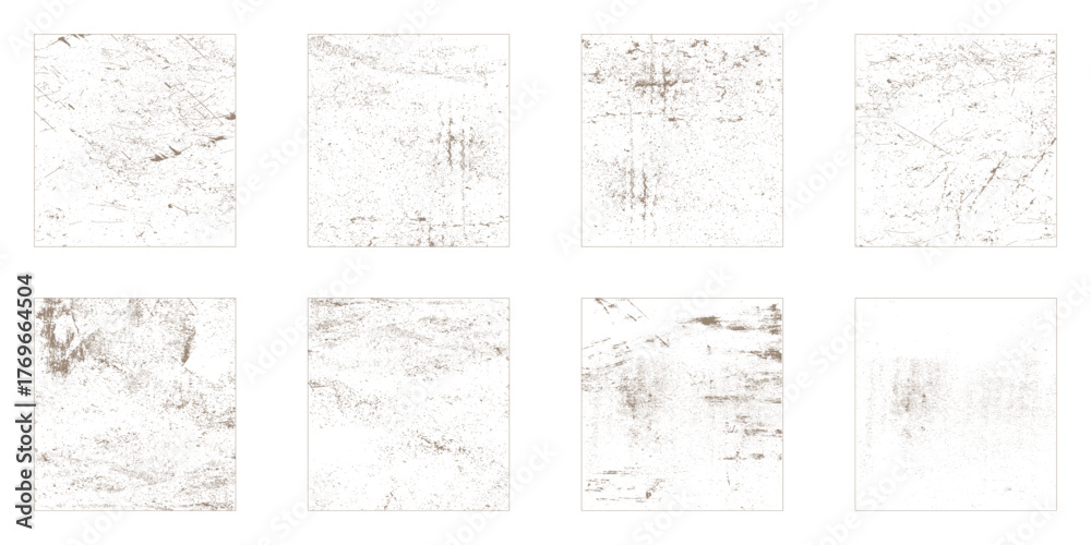 Fototapeta premium Collection of eight grunge dust and scratch texture.