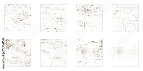 Collection of eight grunge dust and scratch texture.