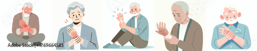 vector of a grandfather with a sprained hand