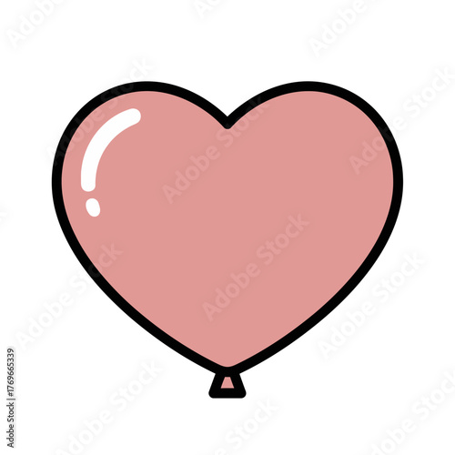 Pink Heart Shaped Balloon Icon