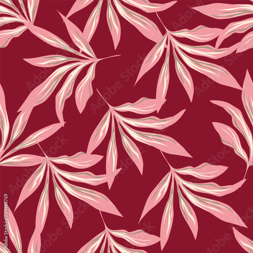 Canvastavla extile design bright background solid abstract three-tone small rose and tiny fl