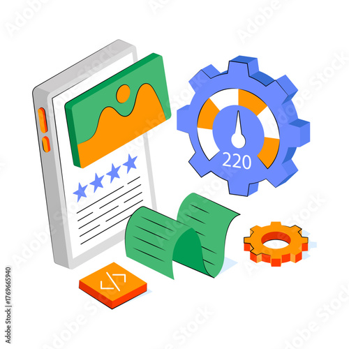 Modern design illustration of mobile speed optimization 