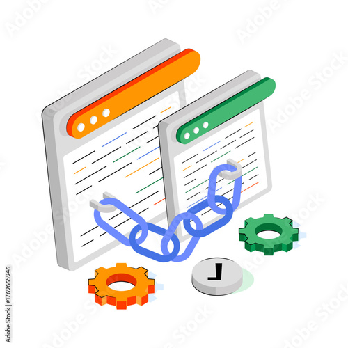 An illustration design of linked website 