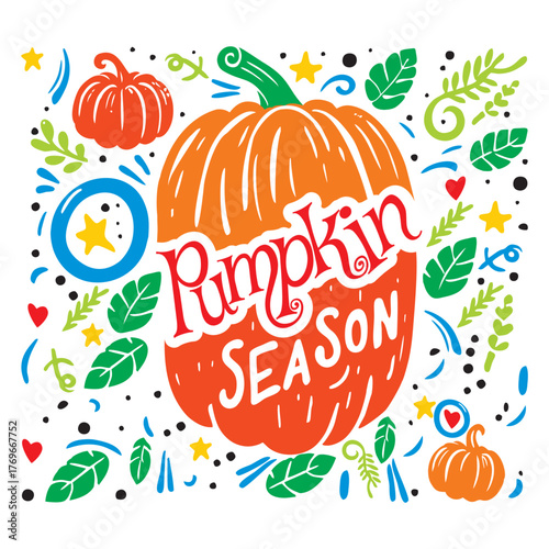 Pumpkin Season Flat Vector Illustration