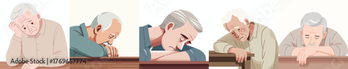 vector of a weak grandfather suffering from anemia