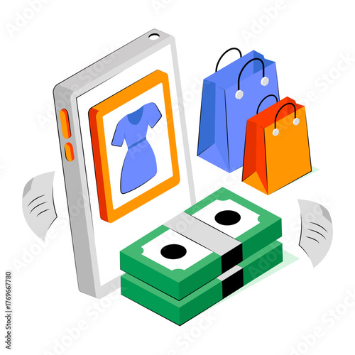 Modern design illustration of buy frock online 