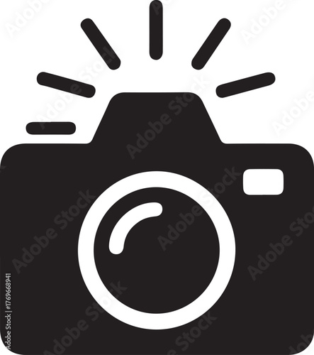 Photo camera icon. Photography symbol. camera photo capture icon vector sign. camera icon black color with outline style.