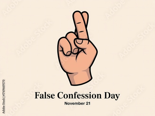 Fingers crossed for false confession day november twenty first illustration