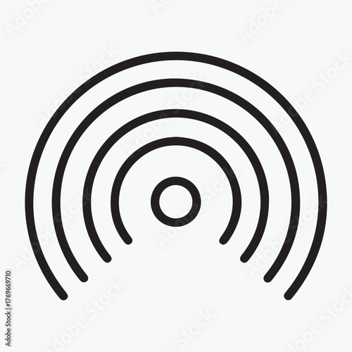 Signal icon, representing wireless communication, connectivity, and transmission of data through radio waves or networks