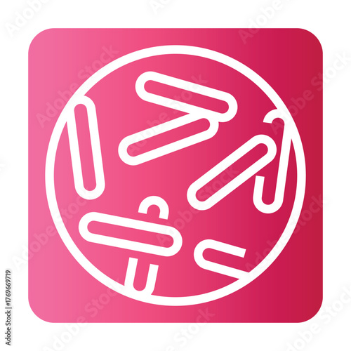 Bulgaricus black line icon for digital and print projects. Microscopic probiotics.