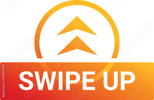 Gradient swipe up button with two arrows pointing up, suggesting an upward swipe motion