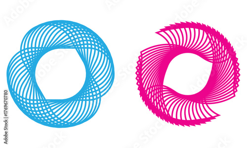 Geometric Spirograph Design Set – Abstract Circular Line Art and Mandala Vector Shapes