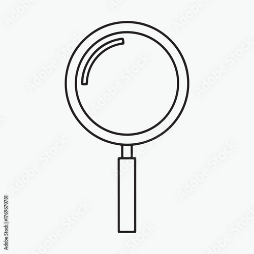 Magnifying glass icon, a tool used for enlarging the appearance of objects for detailed inspection